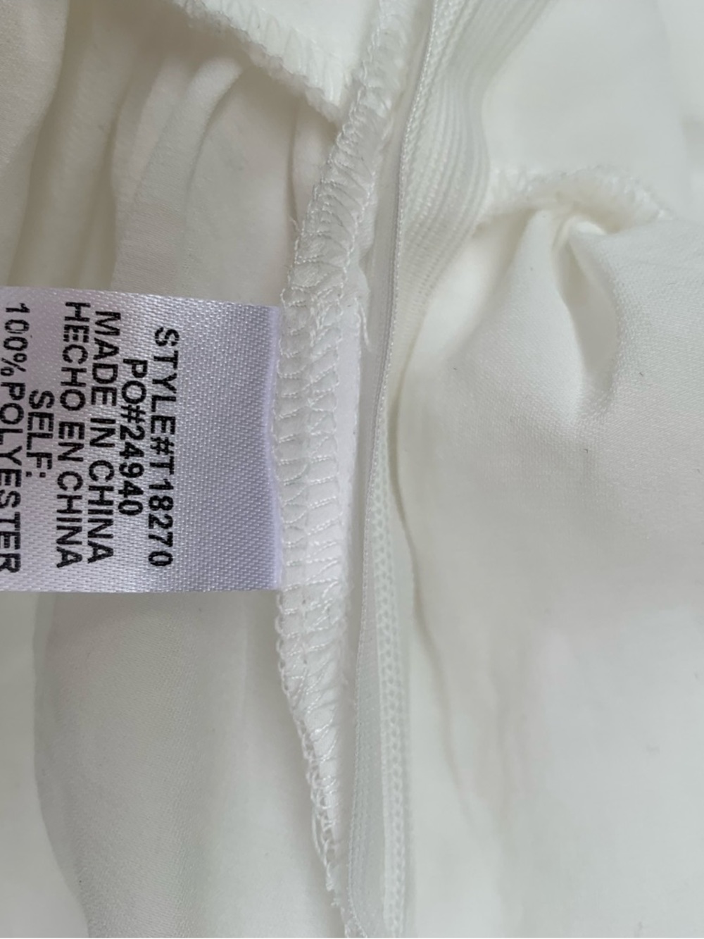 Entro Rouched Ruffle V-Neck cropped blouse white S open back - Picture 3 of 7